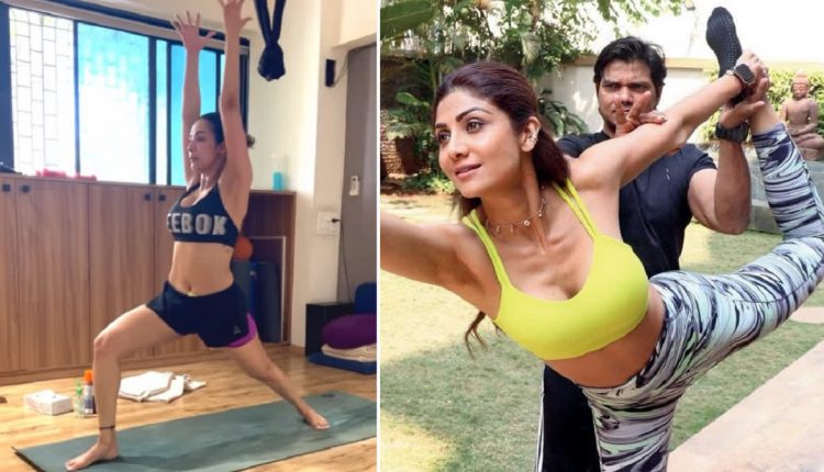 शिल्पा शेट्टी मलाइका-अरोड़ा योग अंतर्राष्ट्रीय-योग दिवस